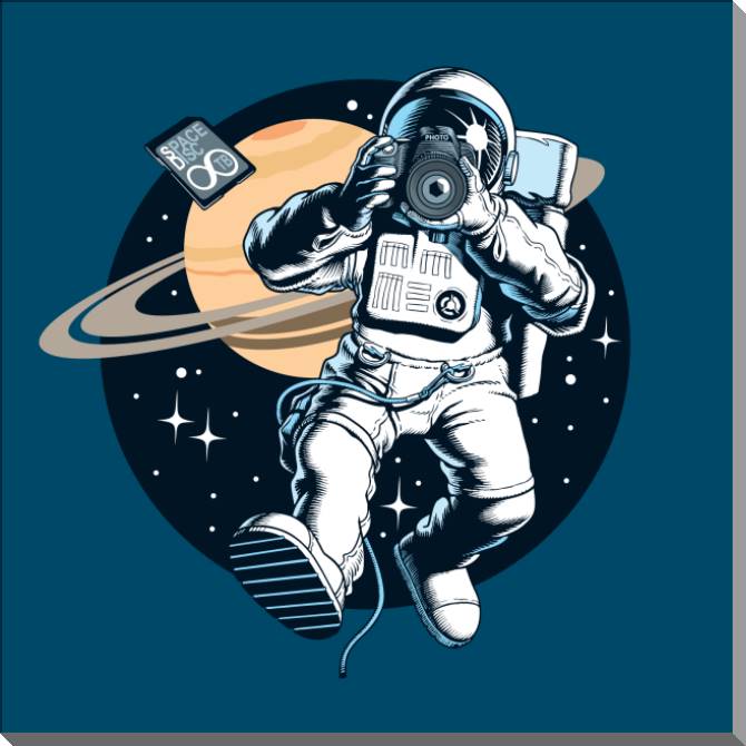 Картины на пластике, пеноркартоне Astronaut with a camera