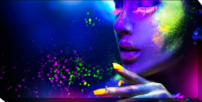 Paintings on canvas The girl in the neon light