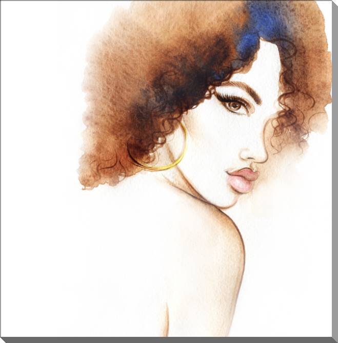 Картины на пластике, пеноркартоне Watercolor woman portrait