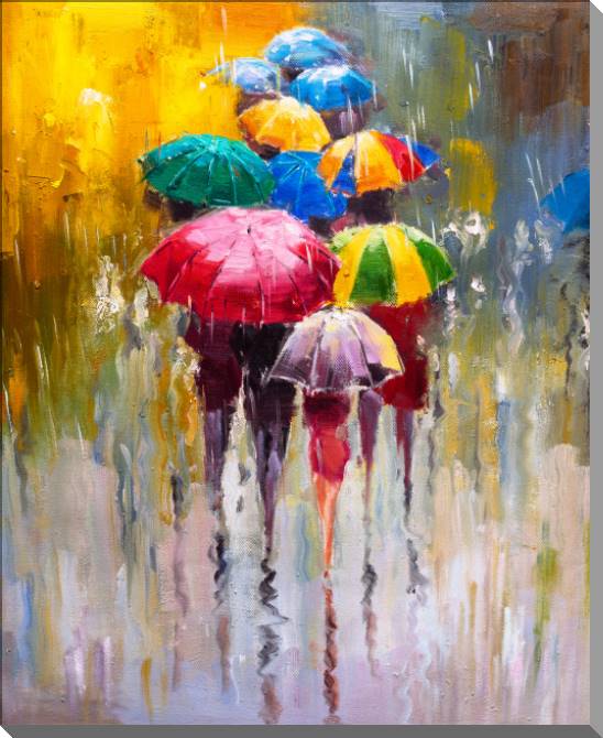 Картины на пластике, пеноркартоне Colorful umbrellas