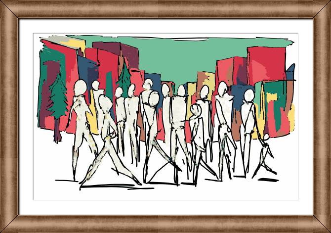 Купить и печать на заказ Картины в рамке, багете Люди абстрактная живопись