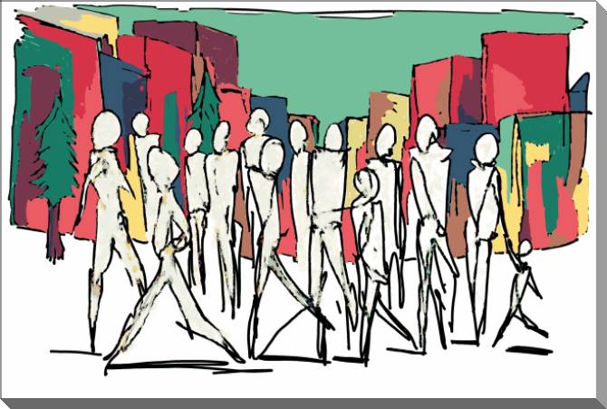 Картины на пластике, пеноркартоне People abstract painting