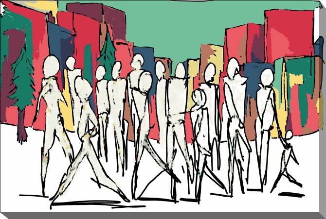 Картины на холсте People abstract painting