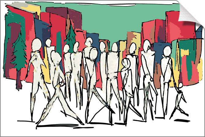 Купить и печать на заказ Картины на холсте Люди абстрактная живопись