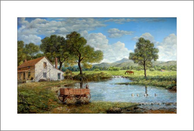 Купить и печать на заказ Картины, фото с паспарту Сельская местность