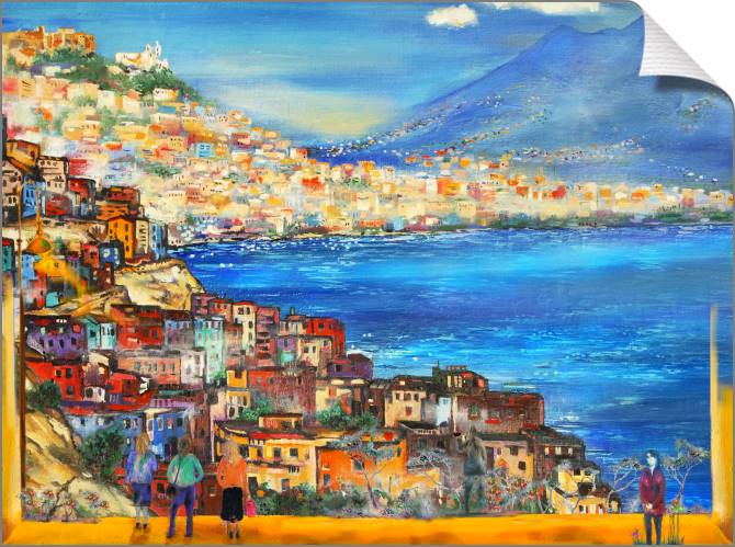 Купить и печать на заказ Картины на холсте Прекрасный вид на Неаполь