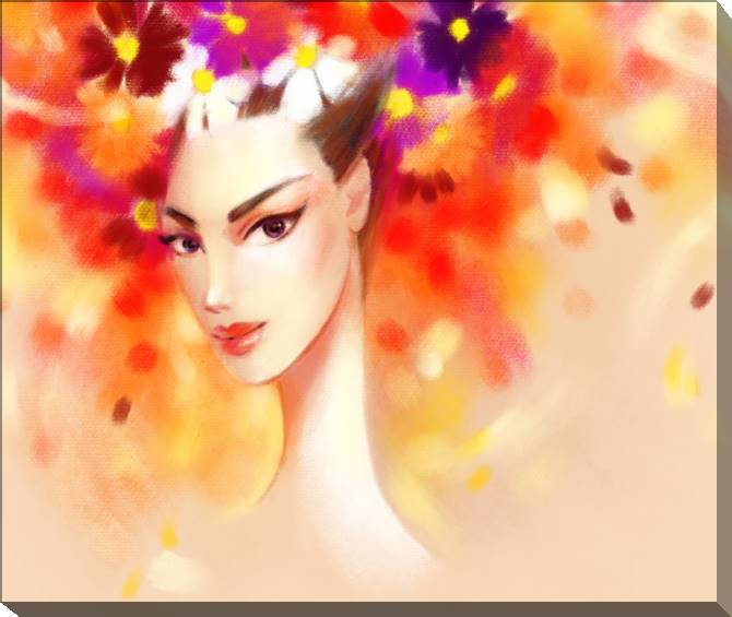 Paintings on canvas Floral fantasy beige background