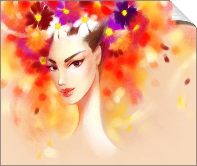 Купить и печать на заказ Картины на холсте Цветочная фантазия бежевый фон