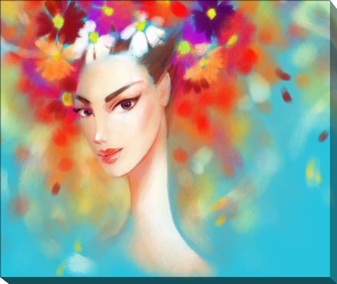 Paintings on canvas Floral fantasy blue background