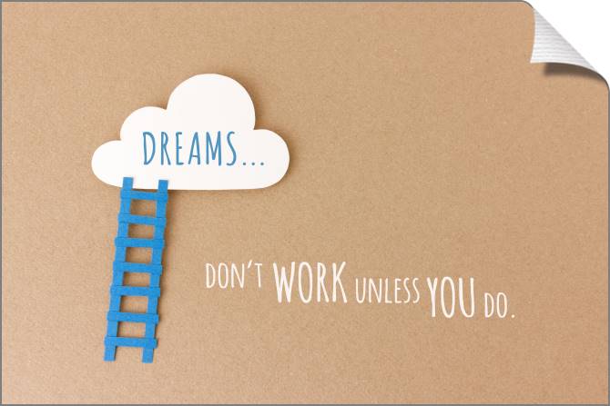Купить и печать на заказ Картины на холсте Мечты не работают, пока вы не действуете