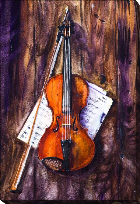 Paintings on canvas Violin watercolor