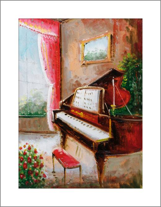 Купить и печать на заказ Картины, фото с паспарту Живописный рояль