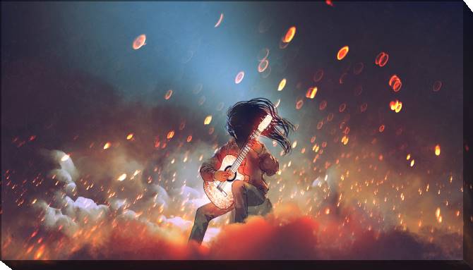 Paintings on canvas Art guitarist