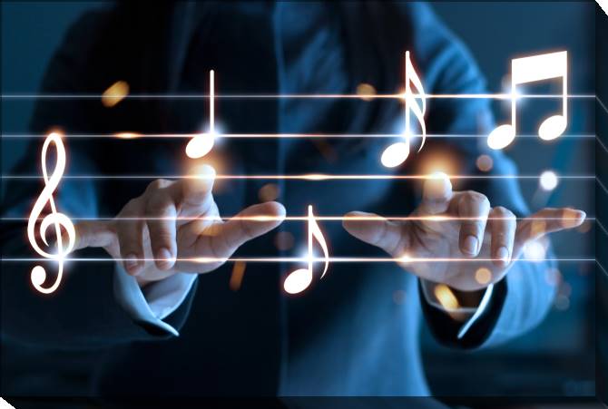 Paintings on canvas Stave and hands