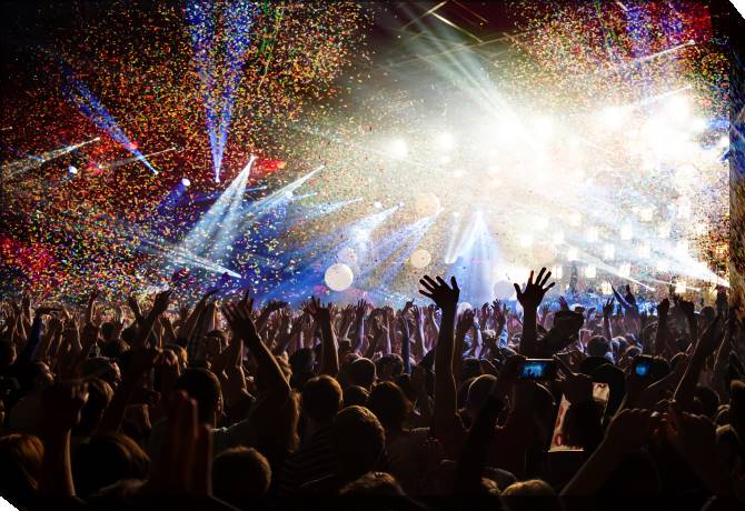 Paintings on canvas Confetti at the concert