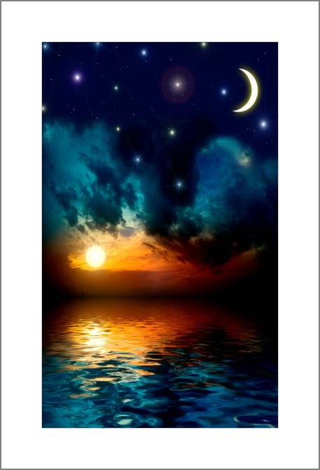 Купить и печать на заказ Картины, фото с паспарту Красивое ночное небо с множеством звезд