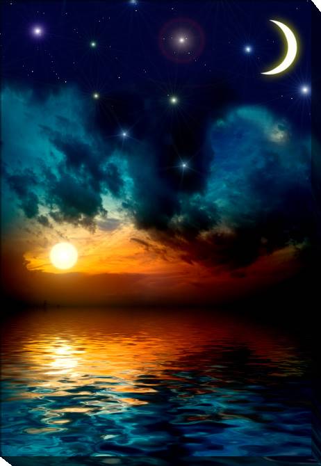 Картины на холсте Beautiful night sky with lots of stars