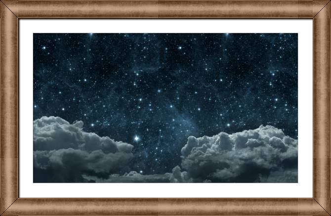 Купить и печать на заказ Картины в рамке, багете Облака и звезды