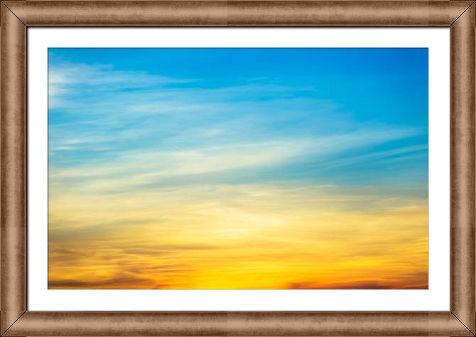 Купить и печать на заказ Картины в рамке, багете Желто-голубое небо