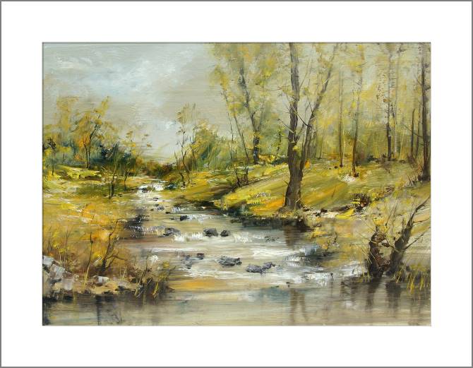 Купить и печать на заказ Картины, фото с паспарту Берег реки