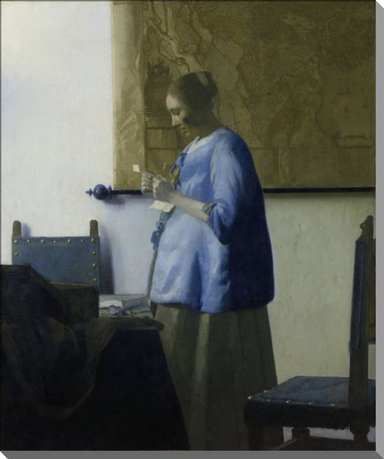 Картины на пластике, пеноркартоне Woman reading a letter (Jan Vermeer)