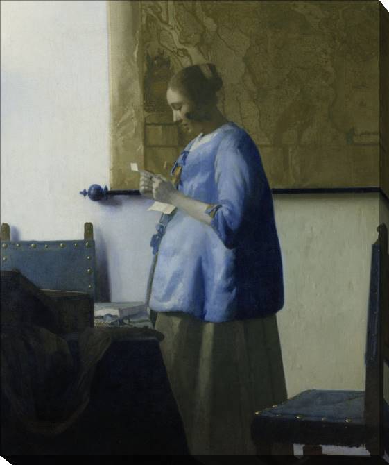 Картины на холсте Woman reading a letter (Jan Vermeer)