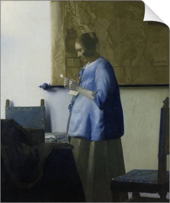 Paintings on canvas Woman reading a letter (Jan Vermeer)