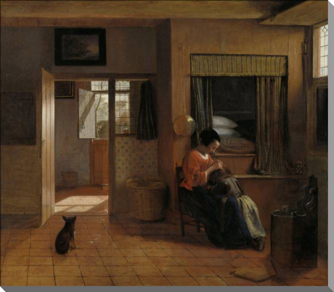 Картины на пластике, пеноркартоне Parent debt (Pieter de Hooch)