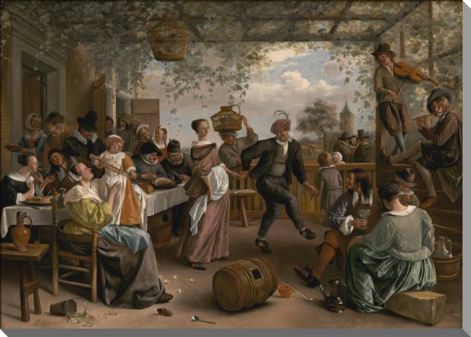 Картины на пластике, пеноркартоне Dancing couple (Jan Steen)