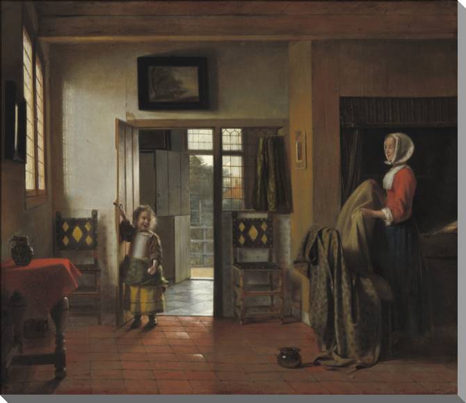 Картины на пластике, пеноркартоне Bedroom (Pieter de Hooch)