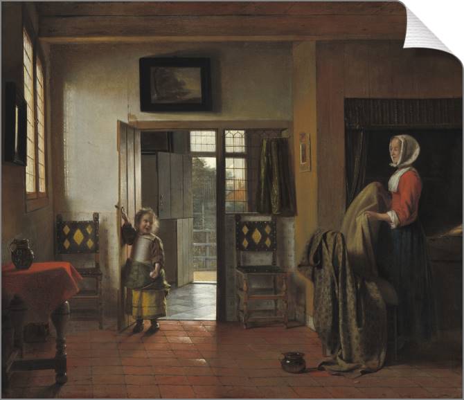 Paintings on canvas Bedroom (Pieter de Hooch)