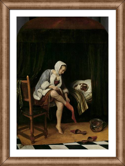 Купить и печать на заказ Картины в рамке, багете Туалет женщины (Ян Стин)