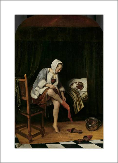 Купить и печать на заказ Картины, фото с паспарту Туалет женщины (Ян Стин)