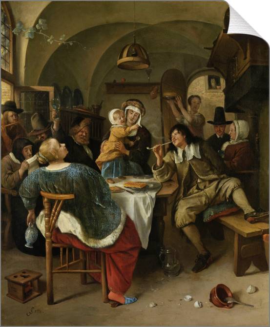 Paintings on canvas Family scene (Jan Steen)