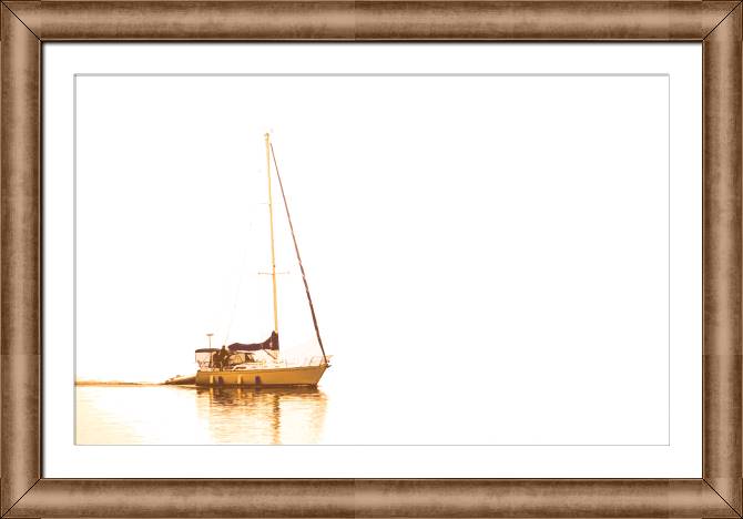 Купить и печать на заказ Картины в рамке, багете Лодка минимализм