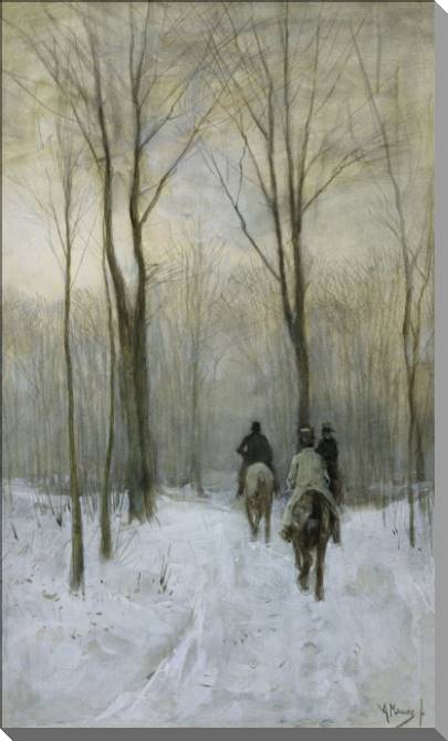 Картины на пластике, пеноркартоне Riders in the snow (Anton Mauve)