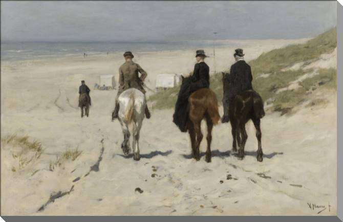 Картины на пластике, пеноркартоне Morning walk on the beach (Anton Mauve)