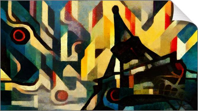 Купить и печать на заказ Картины на холсте Эйфелева башня в кубизме