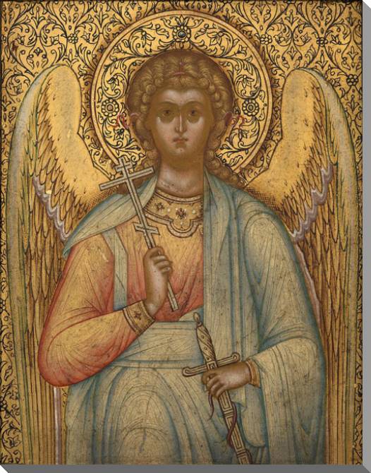 Картины на пластике, пеноркартоне Icon of the Guardian angel with patterned frame