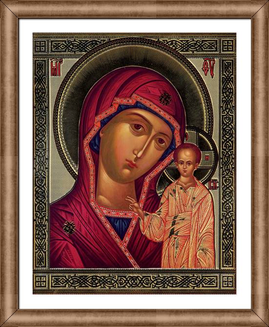 Купить и печать на заказ Картины в рамке, багете Казанская икона Божией Матери