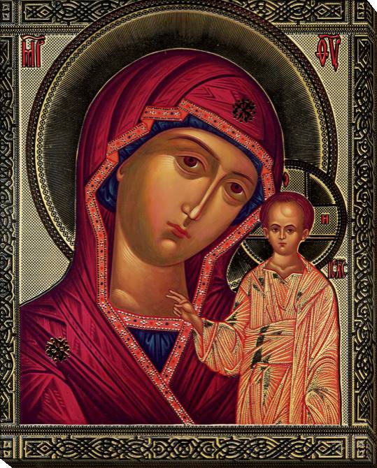 Картины на холсте The Kazan icon of the Mother of God