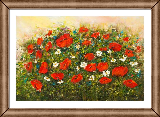 Купить и печать на заказ Картины в рамке, багете Букет маков