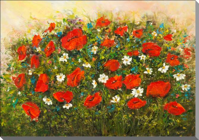 Картины на пластике, пеноркартоне Bouquet of poppies