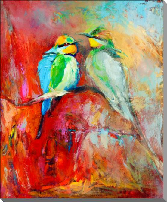 Картины на пластике, пеноркартоне Colorful birds