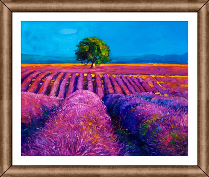 Купить и печать на заказ Картины в рамке, багете Лавандовое поле