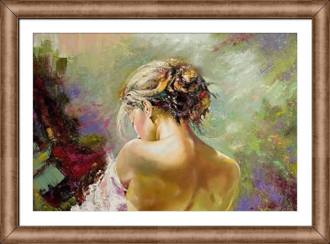 Купить и печать на заказ Картины в рамке, багете Портрет девушки сзади