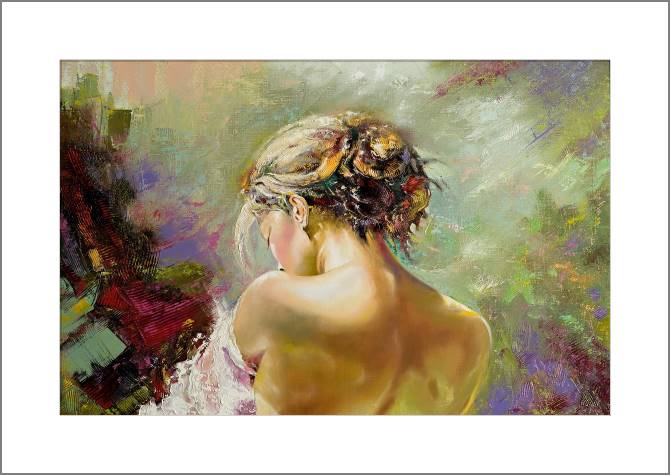 Купить и печать на заказ Картины, фото с паспарту Портрет девушки сзади