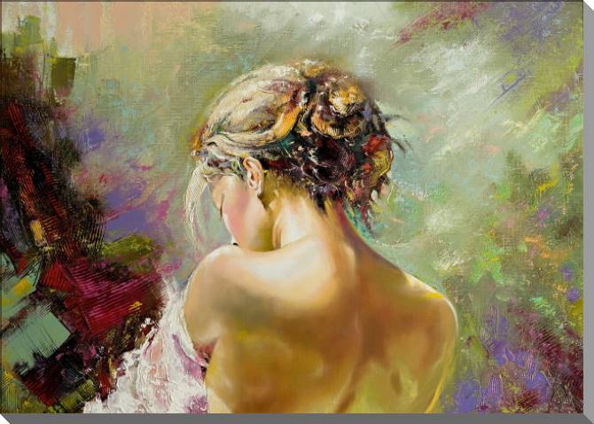 Картины на пластике, пеноркартоне Portrait of a girl in the back