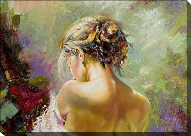 Paintings on canvas Portrait of a girl in the back