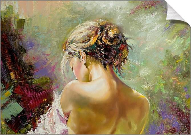 Купить и печать на заказ Картины на холсте Портрет девушки сзади